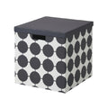 Stylish Storage Ottoman with Lid - Black and White Decorative Cube Organizer