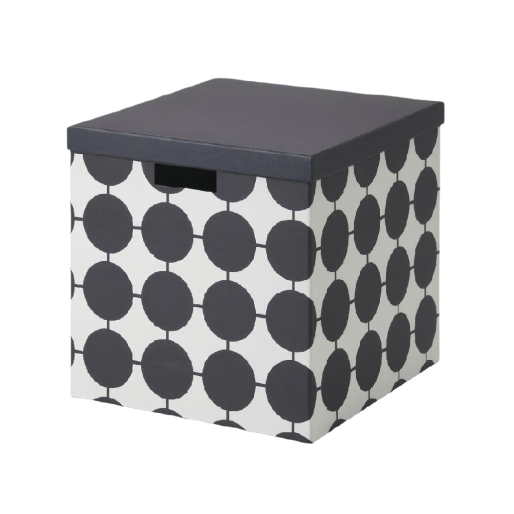Stylish Storage Ottoman with Lid - Black and White Decorative Cube Organizer