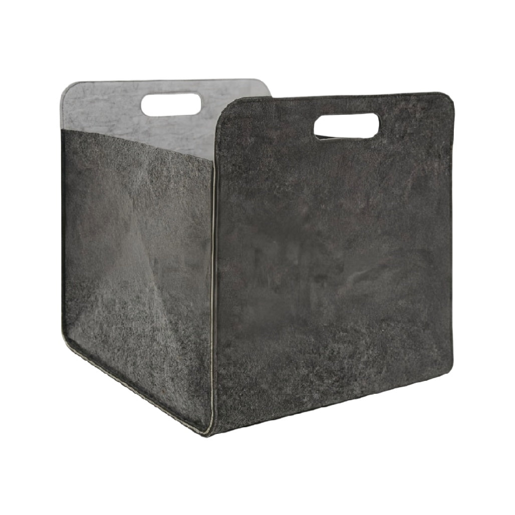 Stylish Gray Fabric Storage Bin with Handles - Organizer Box for Home and Office